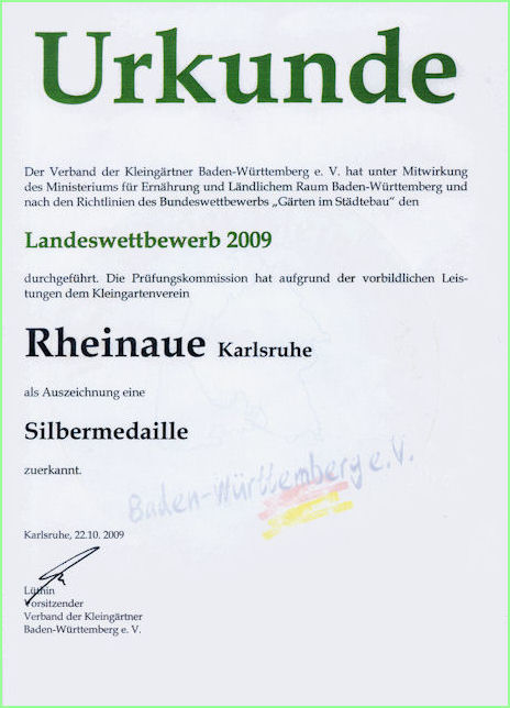 Urkunde 2009